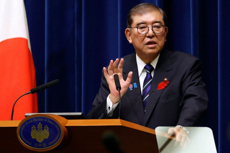 이시바 시게루 일본 총리가 10일 도쿄에서 전후 80주년 총리 개인 메시지를 발표하고 있다. AFP 연합뉴스