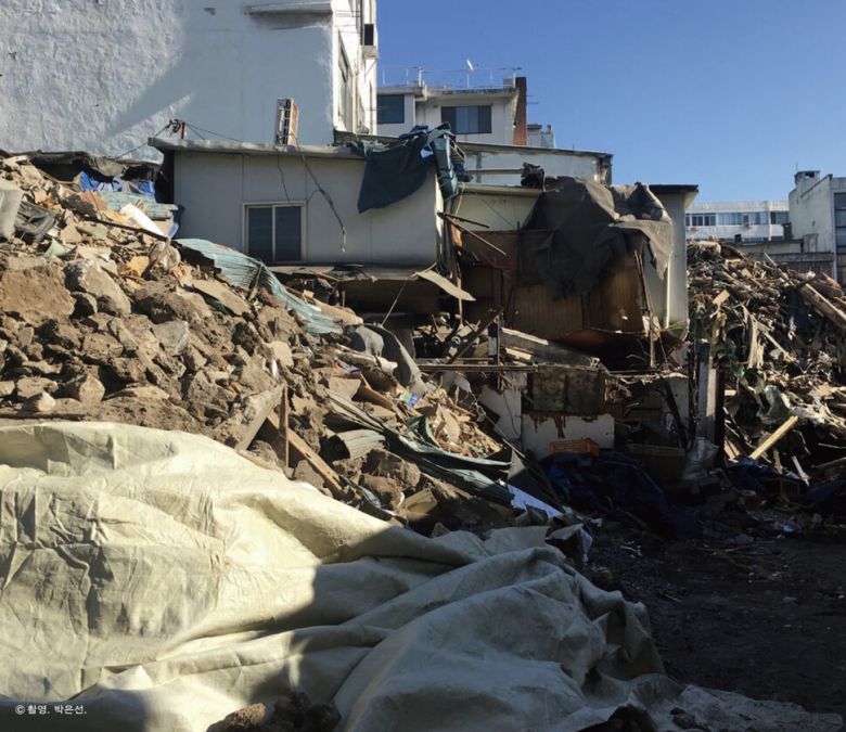 2018년 철거된 입정동 3-1, 4, 5 구역. 현재 현대 힐스테이트가 들어섰다. ⓒ박은선