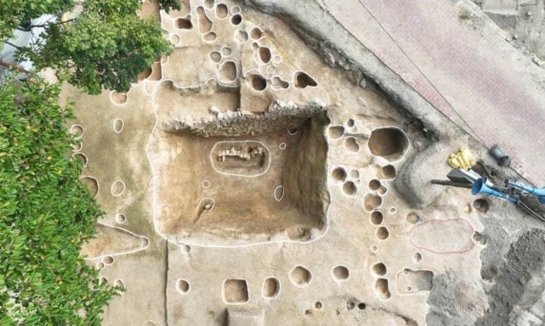 부소산성에서 확인된 얼음 창고 터를 내려다 본 모습. 국립부여문화유산연구소 제공