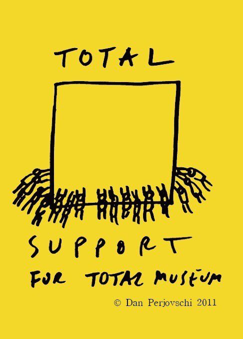 ‘토탈 서포트 2025’전 포스터. 루마니아 작가 댄 퍼잡스키가 지난 2011년 첫 회 전시 때 그려 미술관에 선물한 드로잉 이미지를 계속 쓰고 있다. 토탈미술관 제공