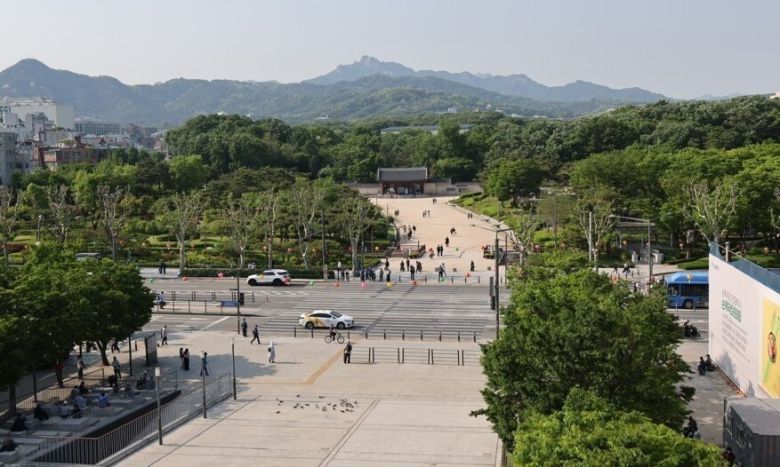 세운상가에서 바라본 종묘. 연합뉴스