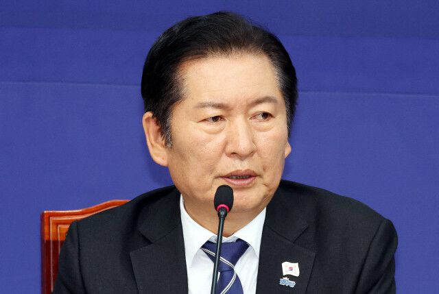 정청래 더불어민주당 대표. 김경호 선임기자 jijae@hani.co.kr