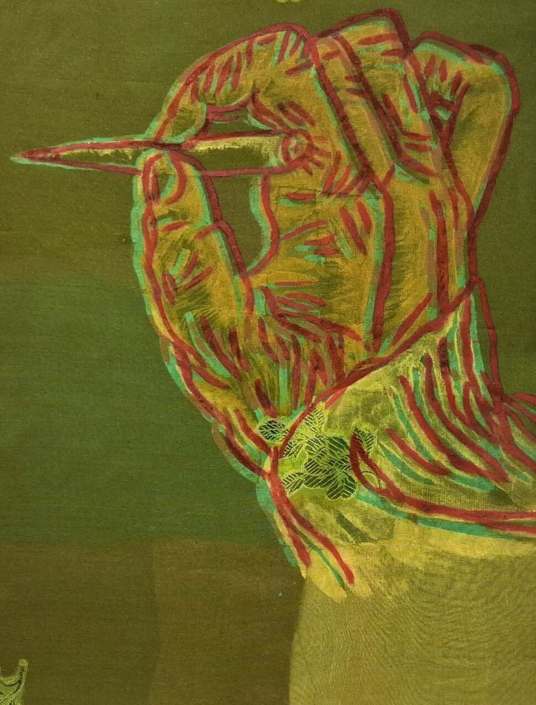 1섹션 서두에 내걸린 방정아 작가의 신작 소품 ‘손’. 노형석 기자