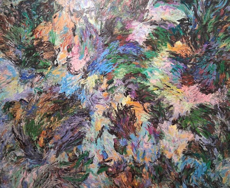 1984~1988년 제작한 유화 작품 ‘염소자리 Ⅰ’의 세부. 노형석 기자