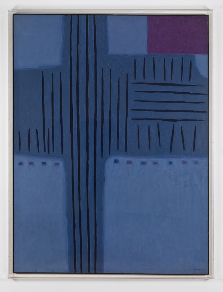 김환기가 1965년 상파울루 비엔날레에 출품했던 14점의 유화 작품 가운데 일부인 ‘에코-3’. 가나문화재단 제공