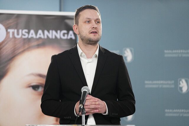 20일 옌스 프레데리크 닐센 그린란드 총리가 그린란드 수도 누크에서 기자회견을 열었다. EPA 연합뉴스