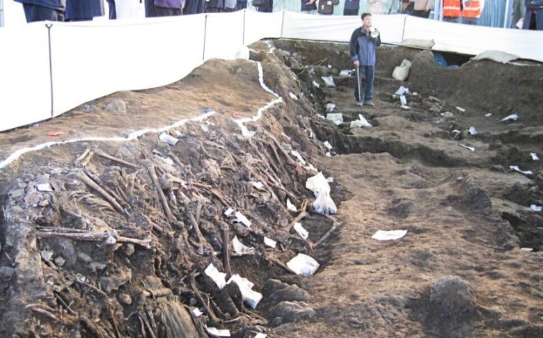 2008년 259구의 제주4·3희생자의 유해가 발견된 제주공항 유해 발굴 현장. 한겨레 자료사진