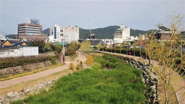 시민과 방문객들이 즐겨 찾는 옥리단길을 가로지르는 옥천