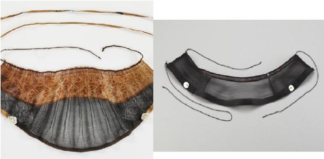 18세기 조성된 의원군 이혁 일가 묘에서 출토된 망건(왼쪽 사진)은 머리를 완전 감싸는 명나라 방식에 가깝다. 반면 조선시대 널리 쓰인 보통 망건(오른쪽)은 이마에만 두르는 방식이다. 문화재청 제공