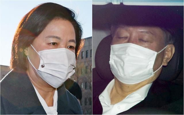 추미애(왼쪽) 법무부 장관이 16일 오전 정부과천청사 법무부로 출근하고 있다. 오른쪽 사진은 이날 오전 윤석열 검찰총장이 서울 서초구 대검찰청으로 출근하고 있는 모습. 연합뉴스