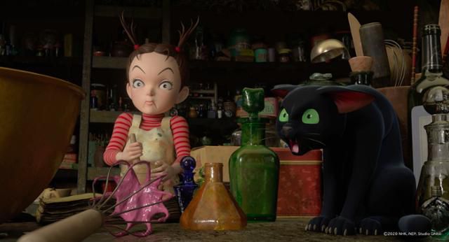 지브리의 새 애니메이션인 '아야와 마녀'. 두드러진 입체감이 낯설지만 인물의 표정에서 지브리의 전통을 엿볼 수 있다. 대원미디어 제공