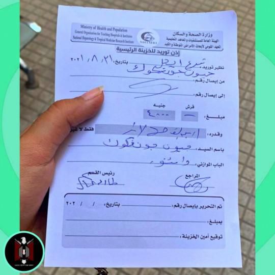 방탄소년단 이집트 팬 연합 '이글이집티안아미(EEA)'의 간질환 의료 지원 기부 증서. 트위터 EEA 계정 @Eagle_Egypt_BTS