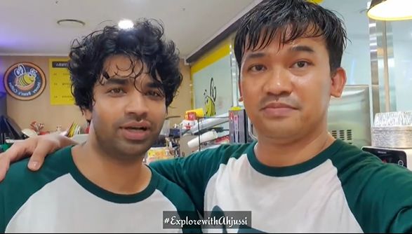 필리핀 출신 배우 크리스찬 라가힐(오른쪽)의 사회관계망서비스(SNS) 인스타그램에 업로드된 오징어 게임 현장 영상 중 일부. 인도 출신 배우 아누팜 트리파티(왼쪽)와 함께 촬영한 모습이 담겼다. 인스타그램 캡처