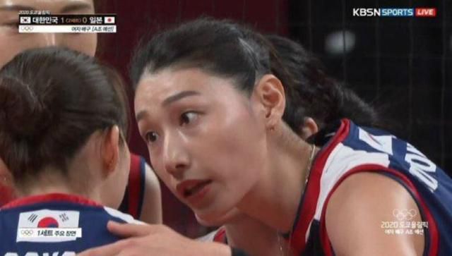 온라인에 '밈'으로 퍼진 2020 도쿄올림픽 경기 중 김연경 선수 모습. KBSN 방송 캡처