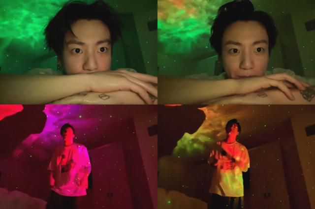 정국은 30일 자신의 SNS를 통해 화려한 조명이 나를 감싸네라는 글과 함께 약 1분 분량의 영상을 공개했다. 정국 SNS