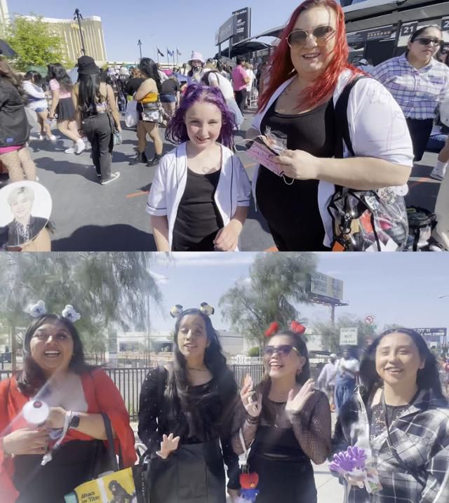 방탄소년단의 미국 라스베이거스 콘서트 2회 차 현장에서 만난 현지 팬들. 라스베이거스=홍혜민 기자