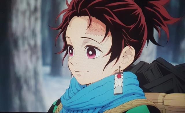 일본 애니메이션 '귀멸의 칼날' 주인공의 귀걸이가 욱일기 다지인으로 돼 있다. 반크 제공