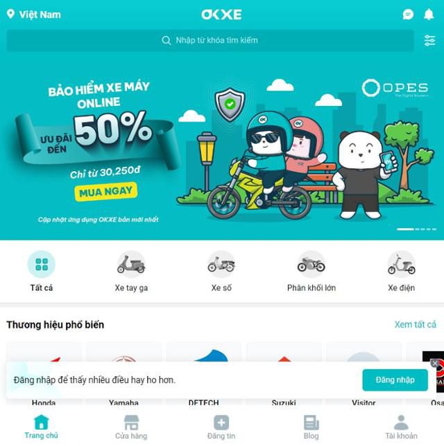 베트남 진출에 성공한 한국의 스타트업 '오케이쎄'(OKXE)의 현지 애플리케이션 모습. 오케이쎄 홈페이지 캡처