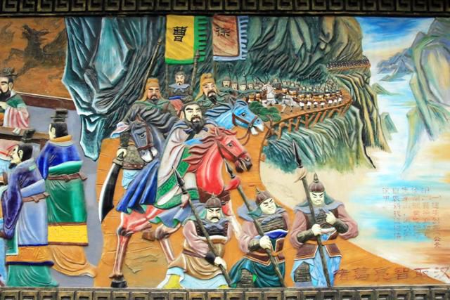 한중 포하의 석문잔도를 지나는 조조 군대 벽화.ⓒ최종명