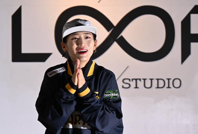 브레이킹 국가대표 전지예가 19일 경기 고양시 연습실에서 진행된 인터뷰에서 질문에 답하고 있다. 고양=왕태석 선임기자