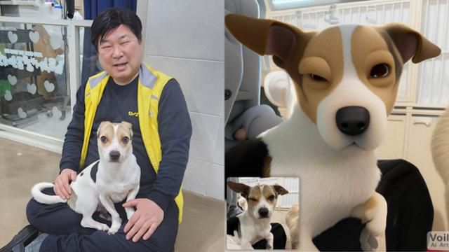 황동열(왼쪽) 팅커벨프로젝트 대표가 태풍이를 무릎에 앉히고 있다. 활발한 태풍이지만 사람 품에 안길 때는 얌전하다. 팅커벨프로젝트 제공