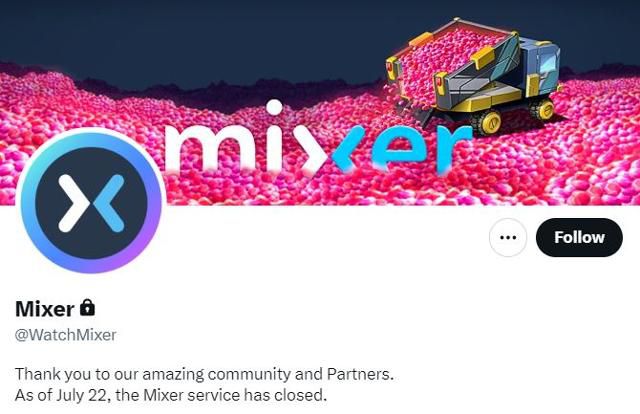 마이크로소프트가 운영한 실시간 방송 플랫폼 '믹서'는 2020년 운영을 종료했다. 트위터 캡처