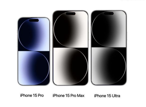애플 팁스터 마진 부가 자신의 엑스에 공개한 아이폰15 시리즈 프로, 프로 맥스, 울트라 모델 예상 이미지. 부에 따르면 프로 맥스와 울트라의 디자인은 사실상 같고 카메라 화소 등 내부 사양에만 차이가 있다고 한다. 마진 부 엑스 캡처