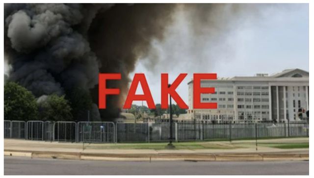 5월 미 국방부 청사 펜타곤에서 검은 연기가 피어오르는 사진이 트위터에서 빠르게 확산했다. 이 사진은 인공지능(AI)이 만든 가짜 이미지로 추정됐다. 심지어 해당 건물은 실제 펜타곤도 아닌 것으로 확인됐다. 트위터 캡처