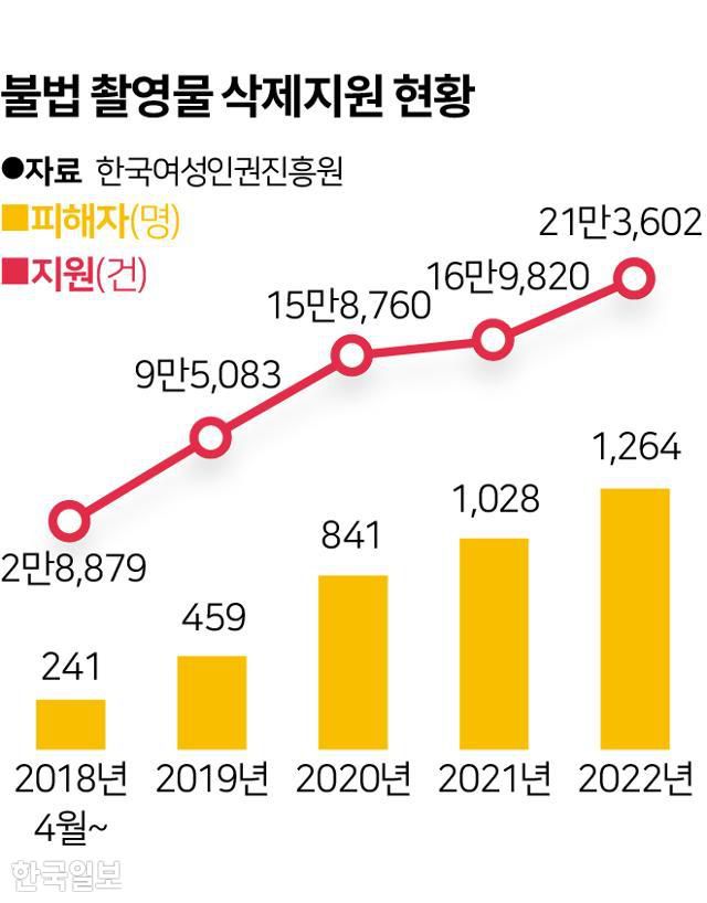 불법 촬영물 삭제지원 현황. 그래픽=송정근 기자