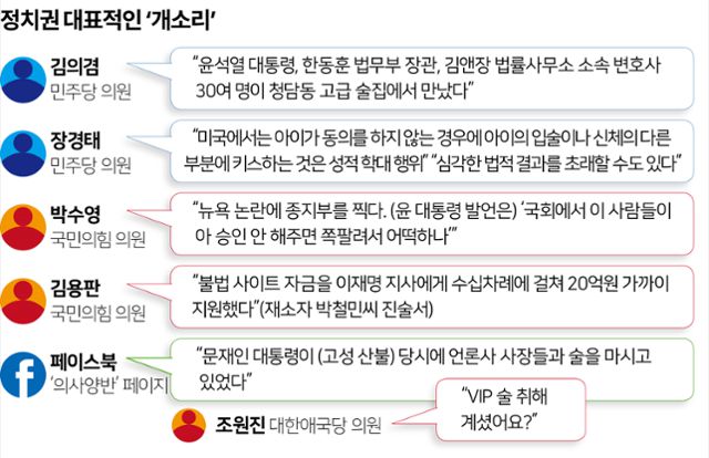 정치권의 대표적인 '개소리'