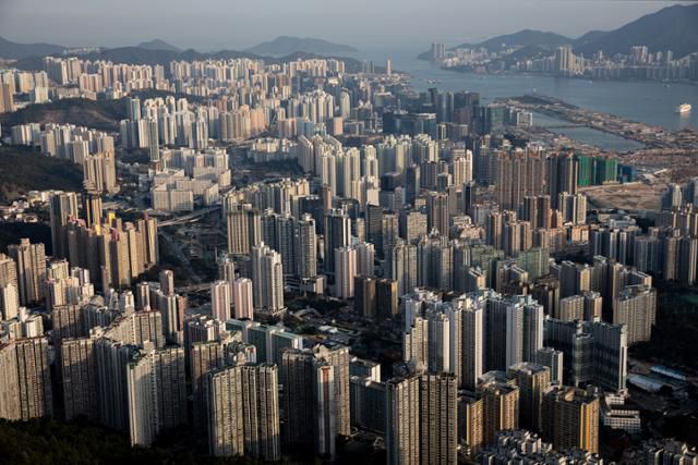 2020년 3월 홍콩 중심가 전경. 홍콩=EPA 연합뉴스 자료사진