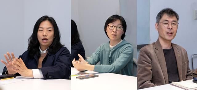 ‘4·16 세월호 참사 작가기록단’의 박희정(왼쪽부터)·홍은전·강훈 작가. 박시몬 기자