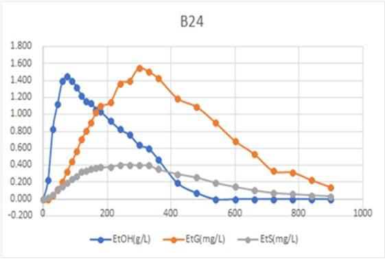 혈액에서 음주 후 경과시간(분)에 따른 에탄올, EtG, EtS 농도변화. 국립과학수사연구원 제공