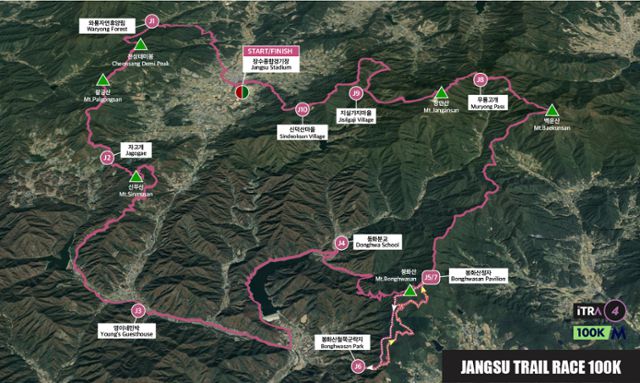 장수 트레일레이스 100㎞ 코스. 김영록 러닝크루 대표가 지역 곳곳을 돌면서 직접 짰다. 장수러닝크루 제공