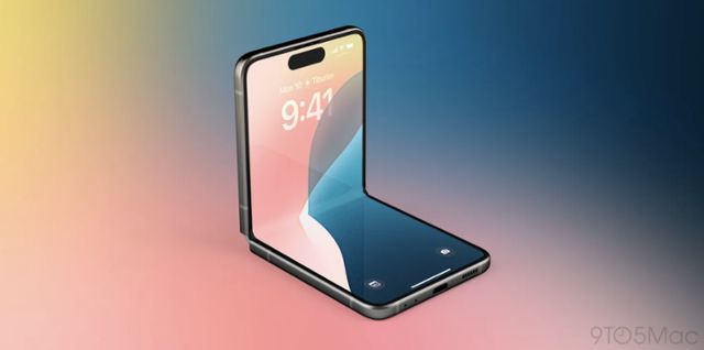 애플이 개발 중인 것으로 알려진 '폴더블 아이폰'의 예상 이미지. 나인투파이브맥 캡처