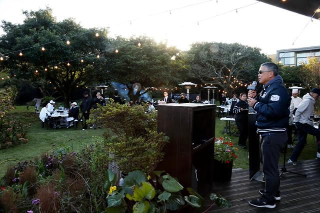 개막 전날 진행된 패밀리 데이에서 김원섭 KPGA 회장이 인사말을 하고 있다. KPGA 제공