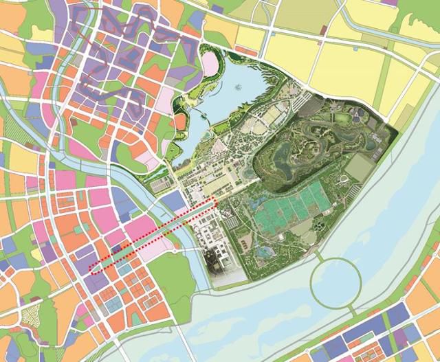 10일 개통된 도시상징광장 전체 구간 위치도(붉은 점선) 행복청 제공