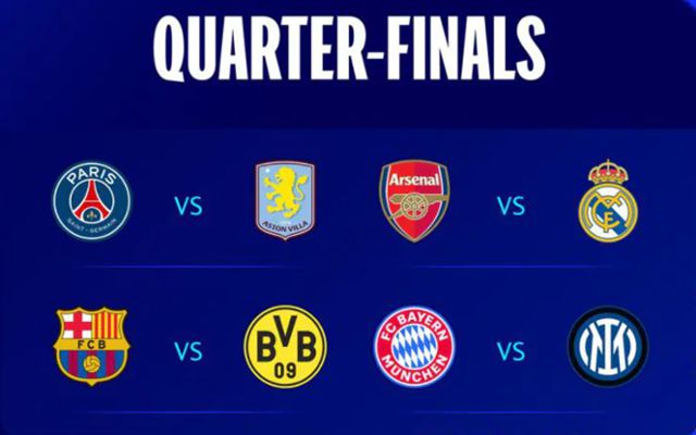 8강 대진표. UEFA 홈페이지 캡처