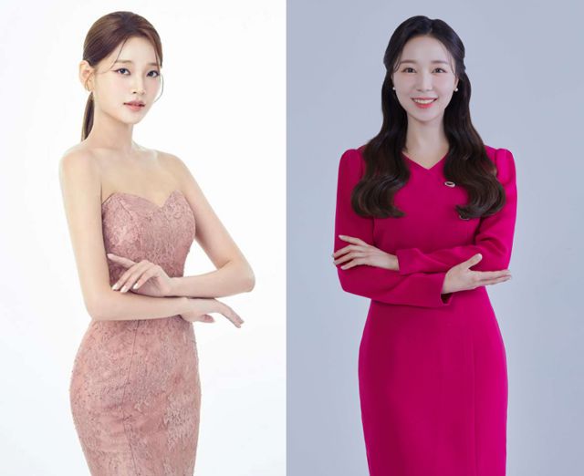 미스코리아 윤하영과 김태림 아나운서. 글로벌 이앤비, 한스타 미디어 제공