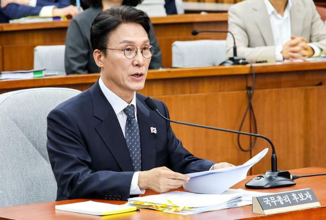 김민석 국무총리 후보자가 24일 서울 여의도 국회에서 열린 인사청문회에서 질문에 답하고 있다. 뉴시스