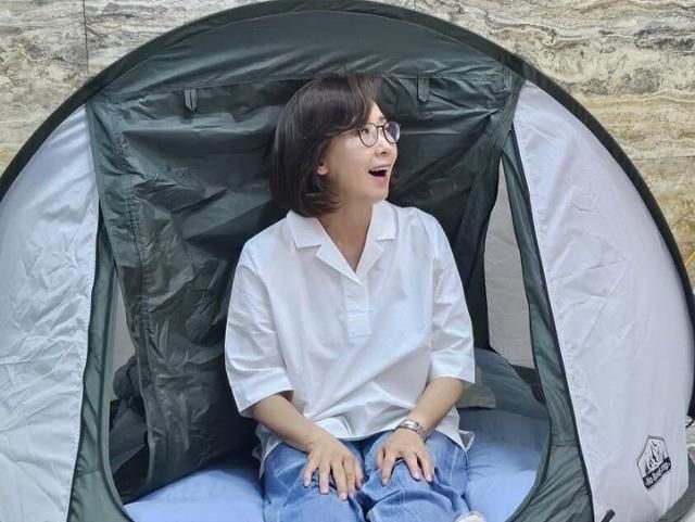 국회 본청에 텐트를 치고 숙식 농성에 돌입한 나경원 국민의힘 의원. 나 의원 인스타그램 캡처