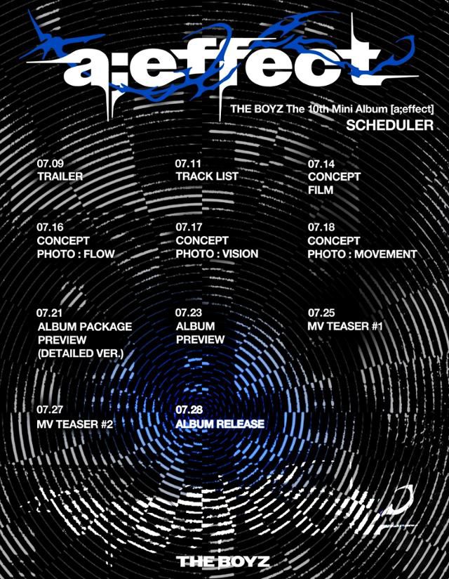 공개된 이미지에 따르면 더보이즈는 오는 9일 트레일러를 시작으로, 트랙 리스트, 콘셉트 필름과 포토 3종, 패키지 및 앨범 프리뷰를 비롯해 뮤직비디오 티저 2종까지 다양한 콘텐츠 공개를 이어간다. 원헌드레드 제공