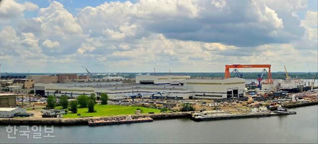 16일 미국 펜실베이니아주 필라델피아에 있는 한화 필리조선소(한화필리십야드)의 전경. 필라델피아=권경성 특파원