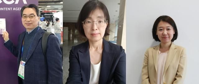 K콘텐츠의 지속적 성장을 위한 과제와 전략에 대해 조언해 준 전문가들. 왼쪽부터 고삼석 동국대 AI융합대학 석좌교수, 곽현주 한국문학번역원 번역교육본부장, 송진 한국콘텐츠진흥원 산업정책연구센터 센터장(가나다 순). 본인 제공