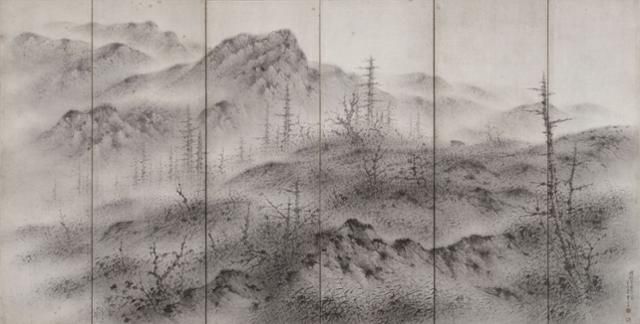 청전 이상범의 1945년작 '효천귀로'는 1945년 8월 15일 광복되던 날 당일에 그린 그림이다. 새벽 안개 자욱한 들판의 언덕을 넘어 소 끌고 돌아가는 촌부를 묘사했다. '귀로'와 소재가 같지만 화풍은 그가 1938년경부터 관전양식에서 벗어나 한국적 정서를 녹인 '청전양식'으로의 진행을 보여준다. 국립현대미술관 제공