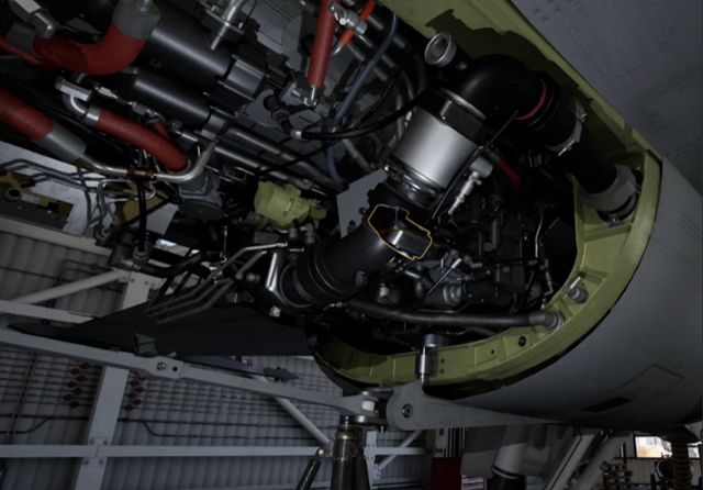 한국항공우주산업(KAI)이 게임엔진을 기반으로 제작한 항공정비 훈련 시뮬레이터의 속 한 장면. KAI 제공