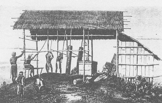 인도네시아 보르네오 내륙 바리토강 지류의 두순울루에서 다약족이 철을 제련하는 모습. 글항아리 제공