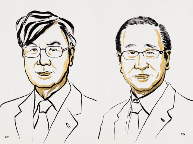 6일과 8일 각각 노벨 생리의학상과 노벨 화학상을 받은 사카구치 시몬(왼쪽) 일본 오사카대 교수와 기타가와 스스무 일본 교토대 교수. 노벨재단 홈페이지 캡처