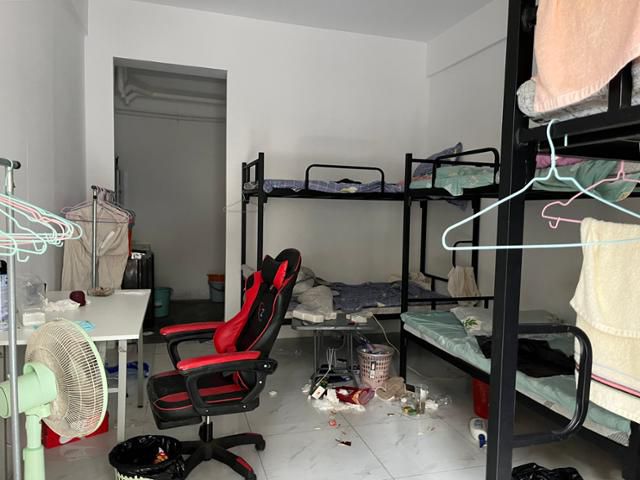 16일 캄보디아 따께우주에 위치한 초대형 범죄 단지 '태자 단지' 내부 모습. 따께우=허경주 특파원