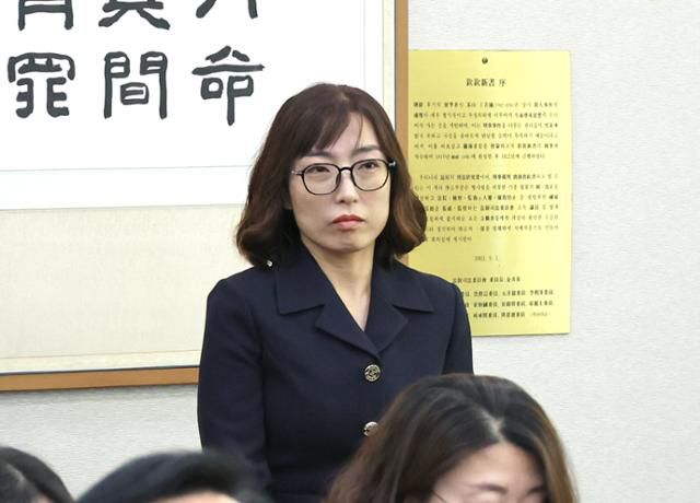 안미현 서울중앙지검 검사가 지난달 27일 서울 여의도 국회에서 열린 법제사법위원회의 대검찰청에 대한 국정감사에 참고인으로 출석했다. 뉴시스